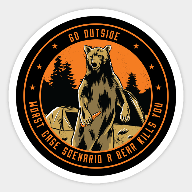 Go outside - funny outdoors design Sticker by LR_Collections